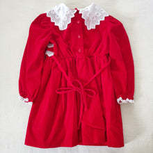 Load image into Gallery viewer, Vintage Evy Red Velvet Dress 4t
