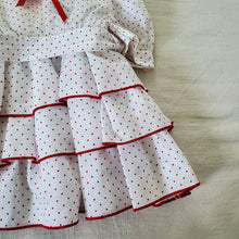 Load image into Gallery viewer, Vintage Dotted Ruffle Dress 12-18 months
