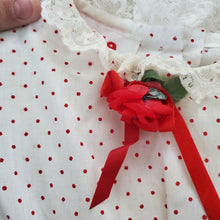 Load image into Gallery viewer, Vintage Dotted Ruffle Dress 12-18 months
