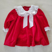 Load image into Gallery viewer, Vintage Red Velvet Dress 12 months
