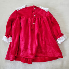 Load image into Gallery viewer, Vintage Red Velvet Dress 12 months
