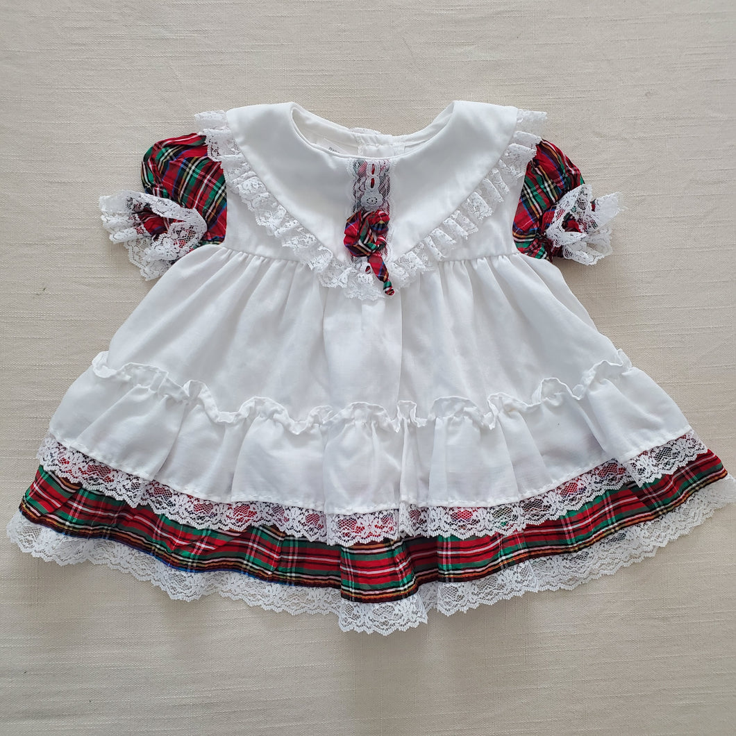 Vintage Frilly Plaid Dress 3-6 months