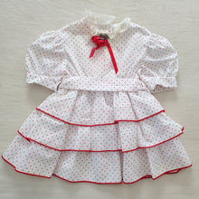 Load image into Gallery viewer, Vintage Dotted Ruffle Dress 12-18 months
