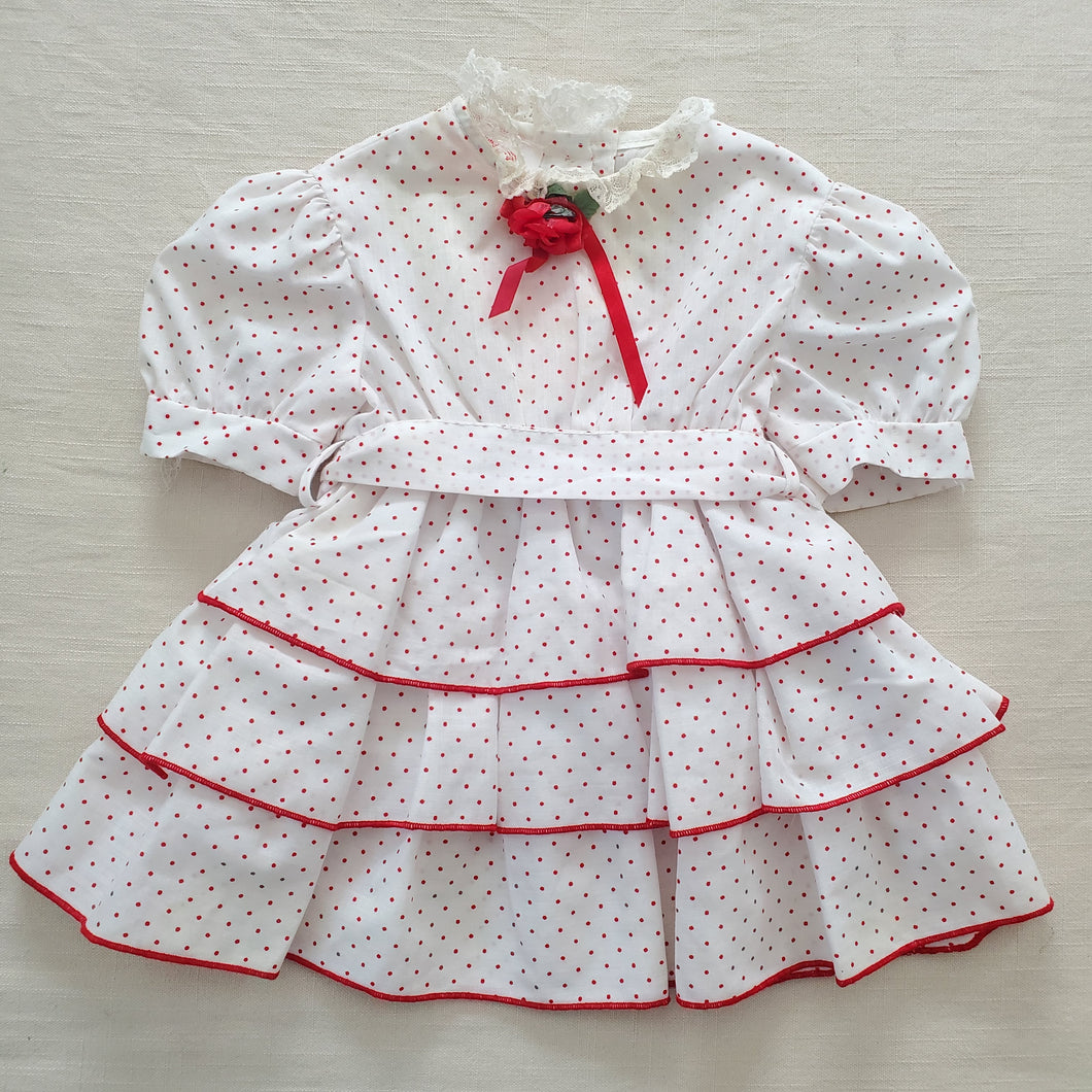 Vintage Dotted Ruffle Dress 12-18 months