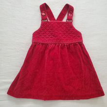 Load image into Gallery viewer, Vintage Velvet Quilted Red Dress 3t/4t
