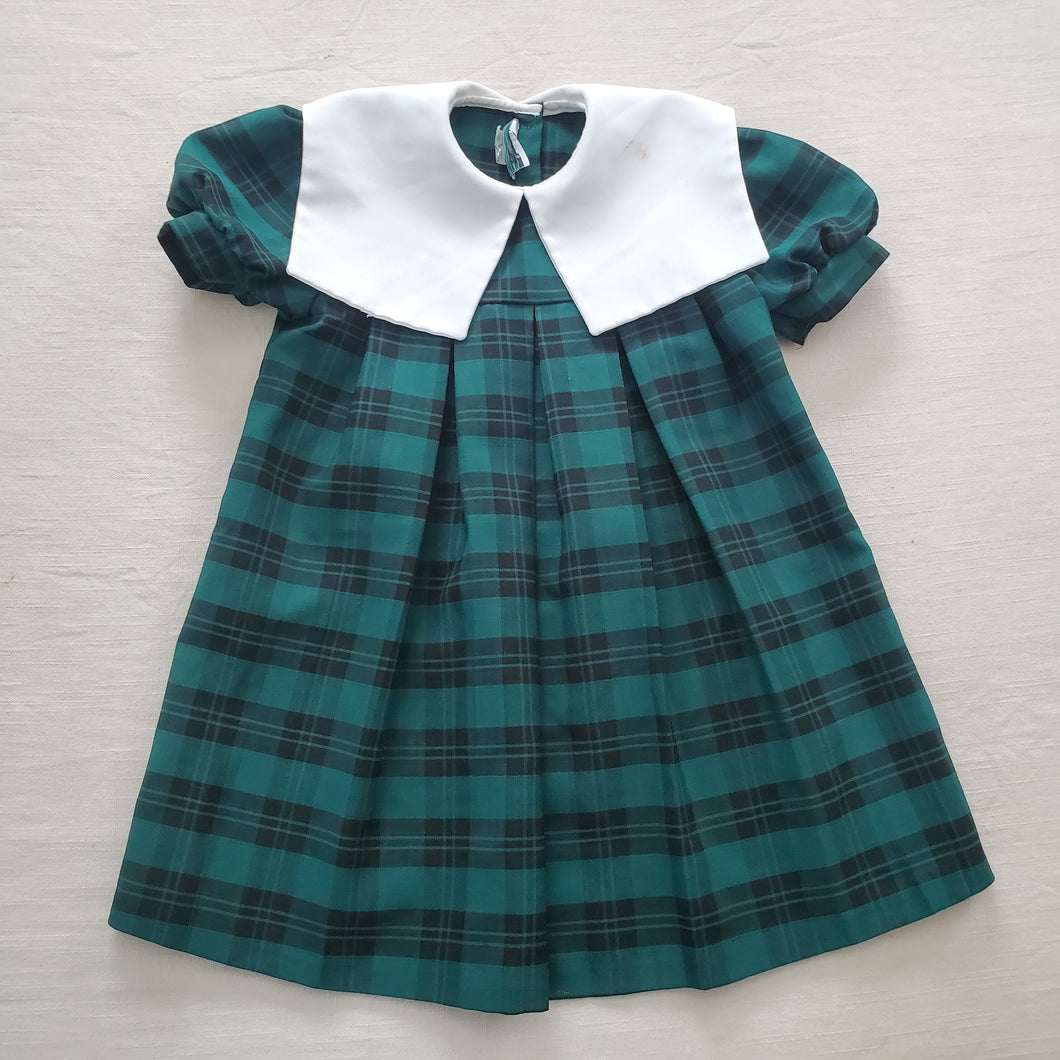 Vintage Green Tartan Plaid Dress 5t/6