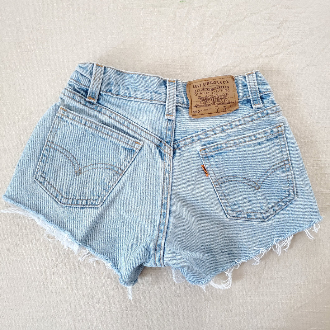 Vintage Levi's 560 Fit Cutoff Jean Shorts Orange Tab kids 8