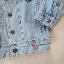 Load image into Gallery viewer, Vintage Guess Leather Patch Jean Jacket 3t
