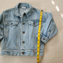 Load image into Gallery viewer, Vintage Guess Leather Patch Jean Jacket 3t
