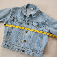 Load image into Gallery viewer, Vintage Guess Leather Patch Jean Jacket 3t
