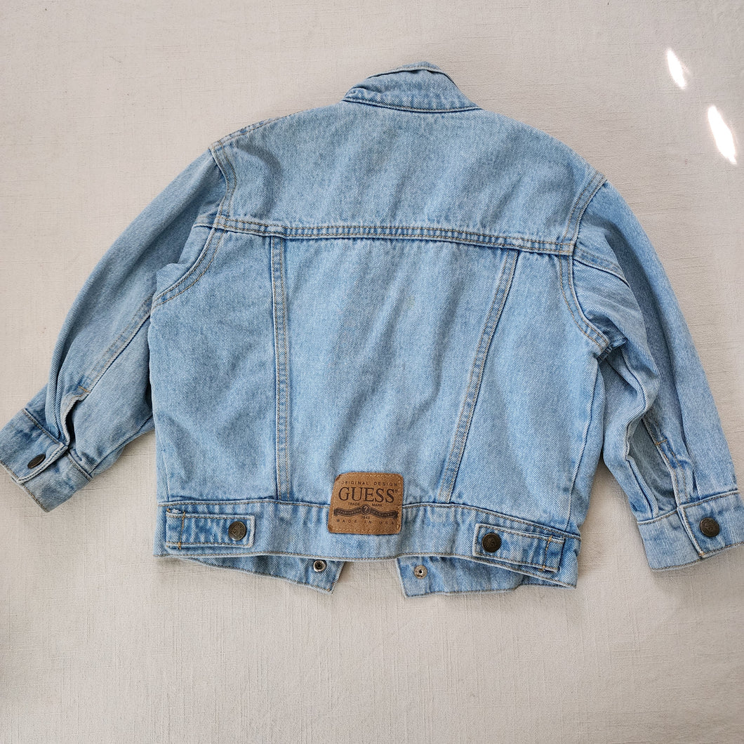 Vintage Guess Leather Patch Jean Jacket 3t