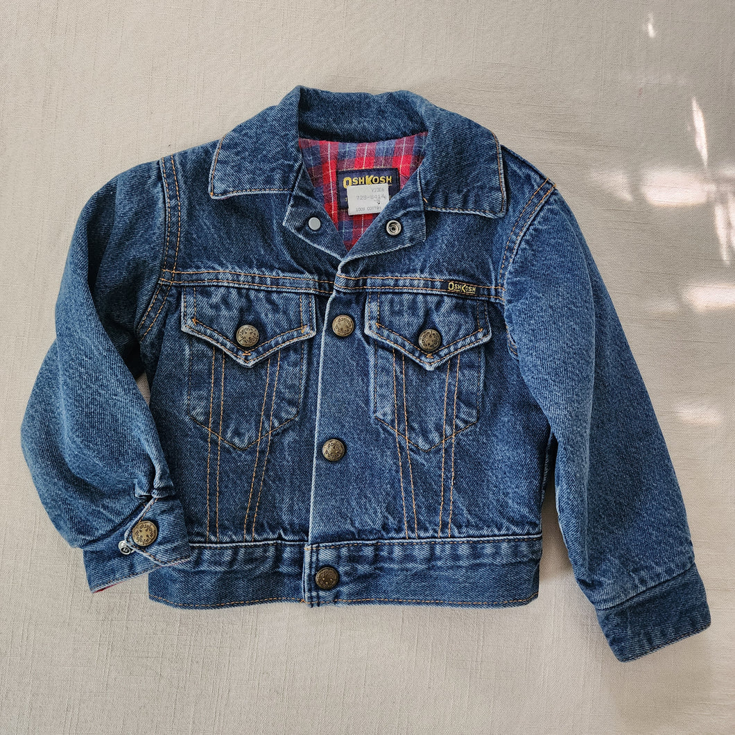 Vintage Oshkosh Flannel Lined Jean Jacket 2t