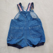 Load image into Gallery viewer, Vintage Baseball Denim Shortalls 6-9 months
