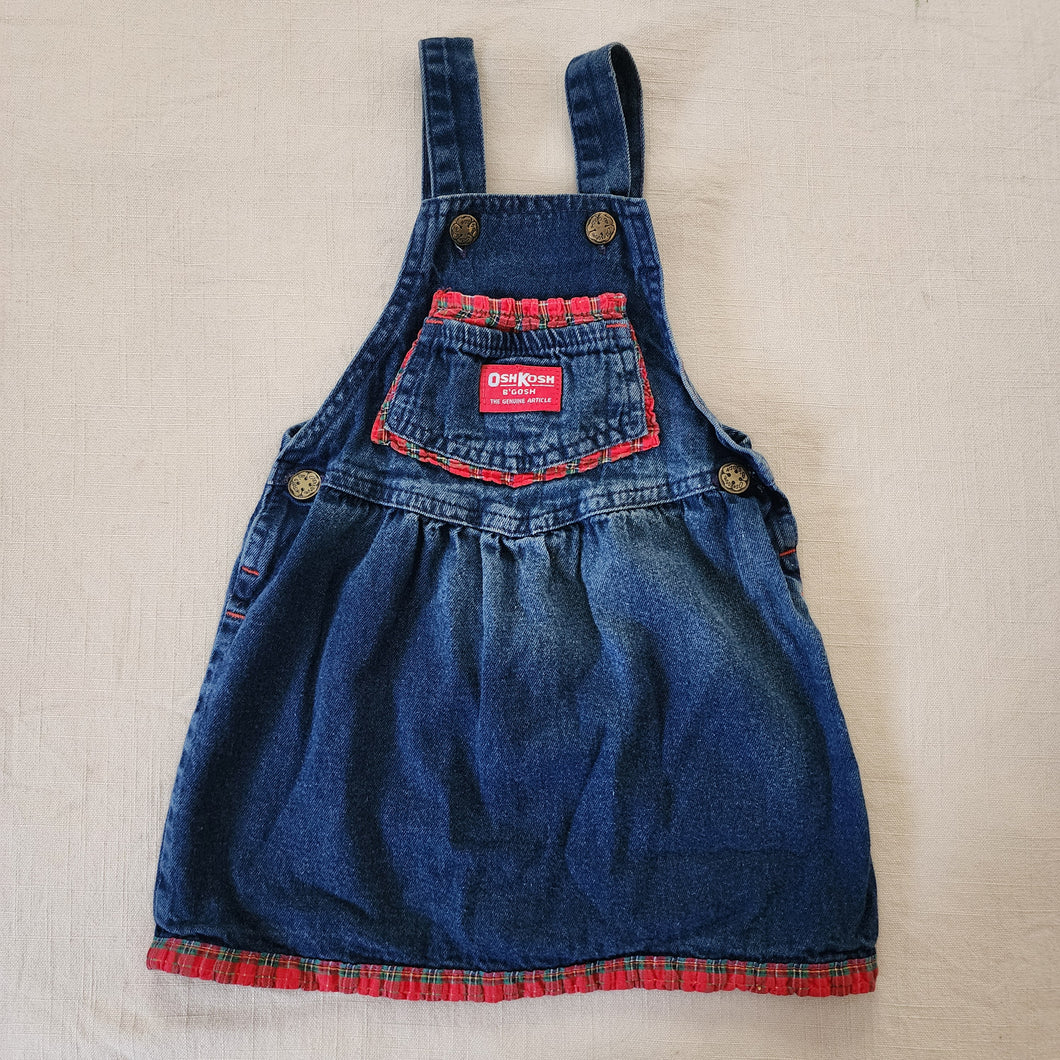 Vintage Oshkosh Denim Plaid Skirtall 2t/3t