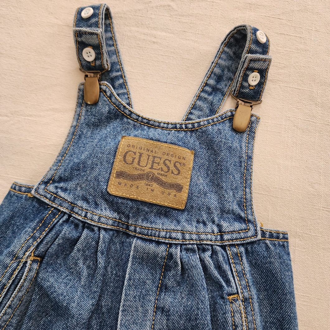 Vintage Deadstock Guess Leather Patch Overalls 6 months