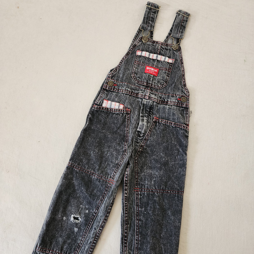 Vintage Oshkosh Faded Black Denim Overalls 5t