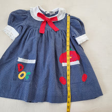 Load image into Gallery viewer, Vintage Dog Applique Dotted Dress 3t/4t
