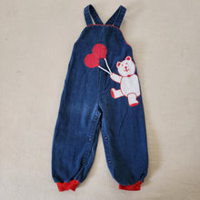 Load image into Gallery viewer, Vintage Bear Denim Overalls 24 months
