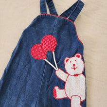 Load image into Gallery viewer, Vintage Bear Denim Overalls 24 months
