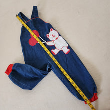 Load image into Gallery viewer, Vintage Bear Denim Overalls 24 months
