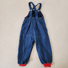 Load image into Gallery viewer, Vintage Bear Denim Overalls 24 months
