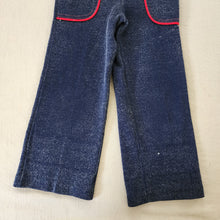 Load image into Gallery viewer, Vintage 70s Flared Navy/Red Overalls 4t
