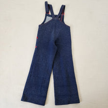 Load image into Gallery viewer, Vintage 70s Flared Navy/Red Overalls 4t
