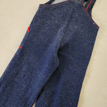 Load image into Gallery viewer, Vintage 70s Flared Navy/Red Overalls 4t
