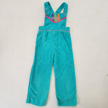 Load image into Gallery viewer, Vintage Crayon Applique Bright Overalls 3t/4t
