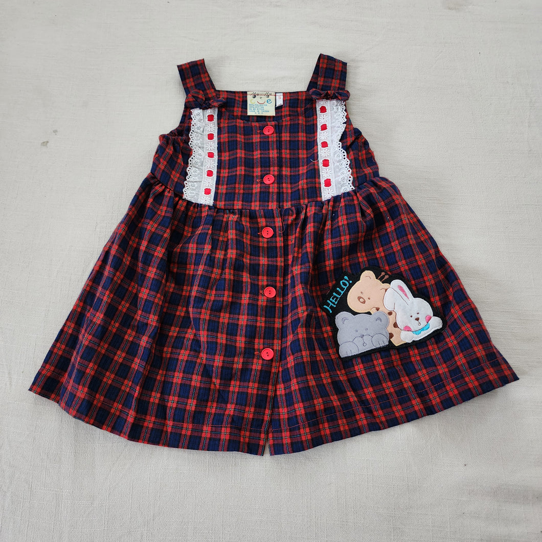 Vintage Plaid Animals Dress 2t