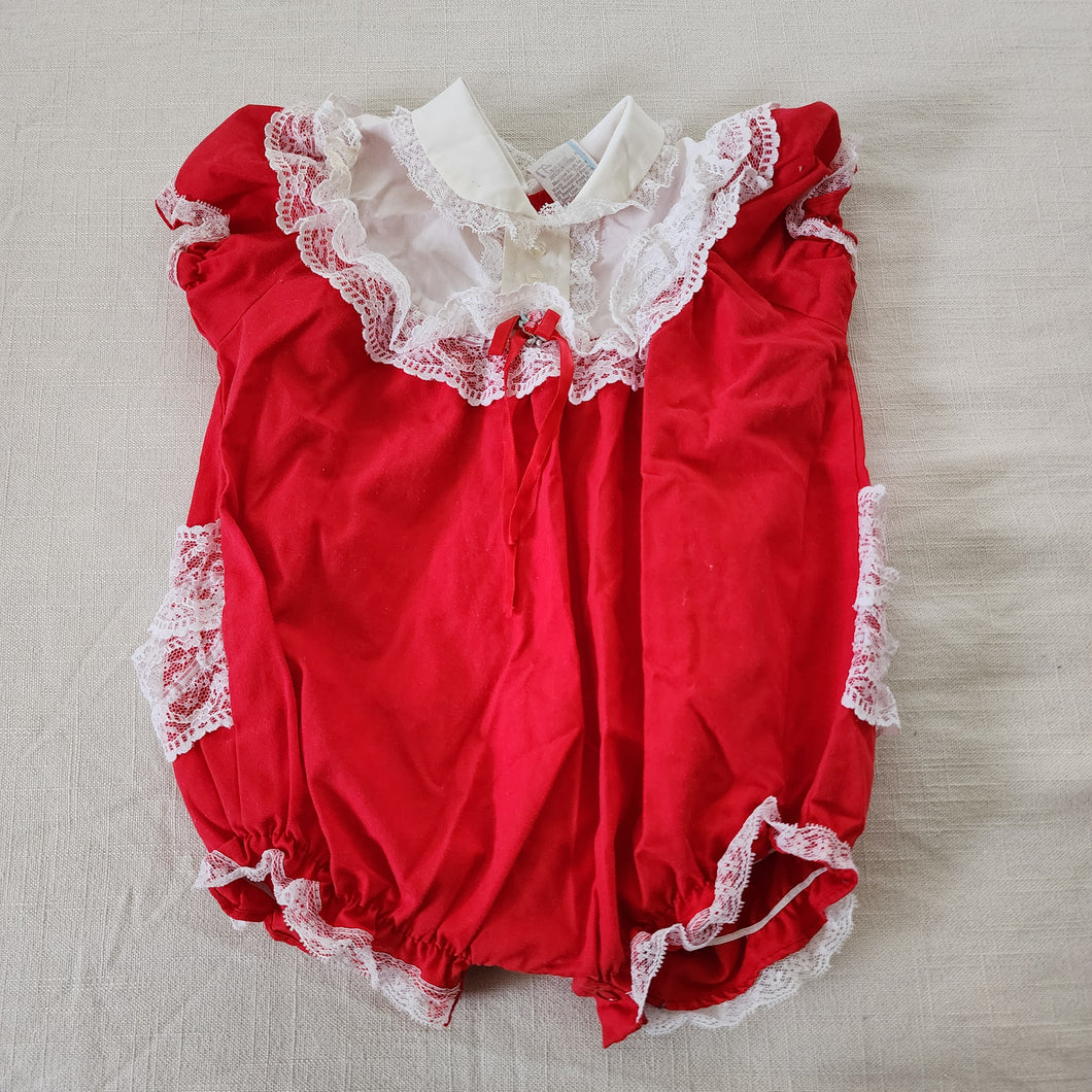 Vintage Red Lace Bubble 6-9 months
