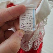 Load image into Gallery viewer, Vintage Red Lace Bubble 6-9 months
