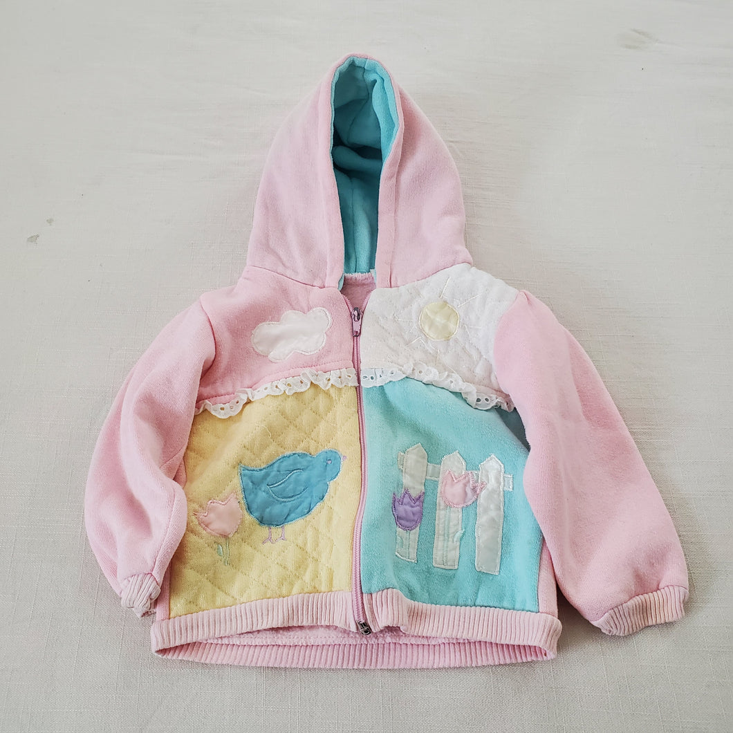 Vintage Bird Fence Pastel Sweater 12-18 months