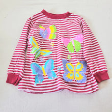 Load image into Gallery viewer, Vintage Butterfly Pink Striped Long Sleeve 4t/5t
