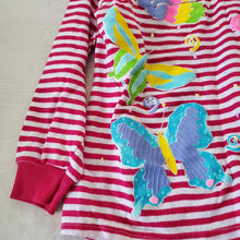 Load image into Gallery viewer, Vintage Butterfly Pink Striped Long Sleeve 4t/5t
