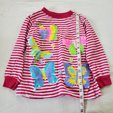 Load image into Gallery viewer, Vintage Butterfly Pink Striped Long Sleeve 4t/5t
