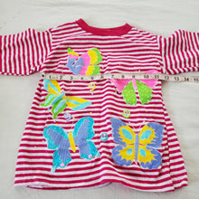 Load image into Gallery viewer, Vintage Butterfly Pink Striped Long Sleeve 4t/5t
