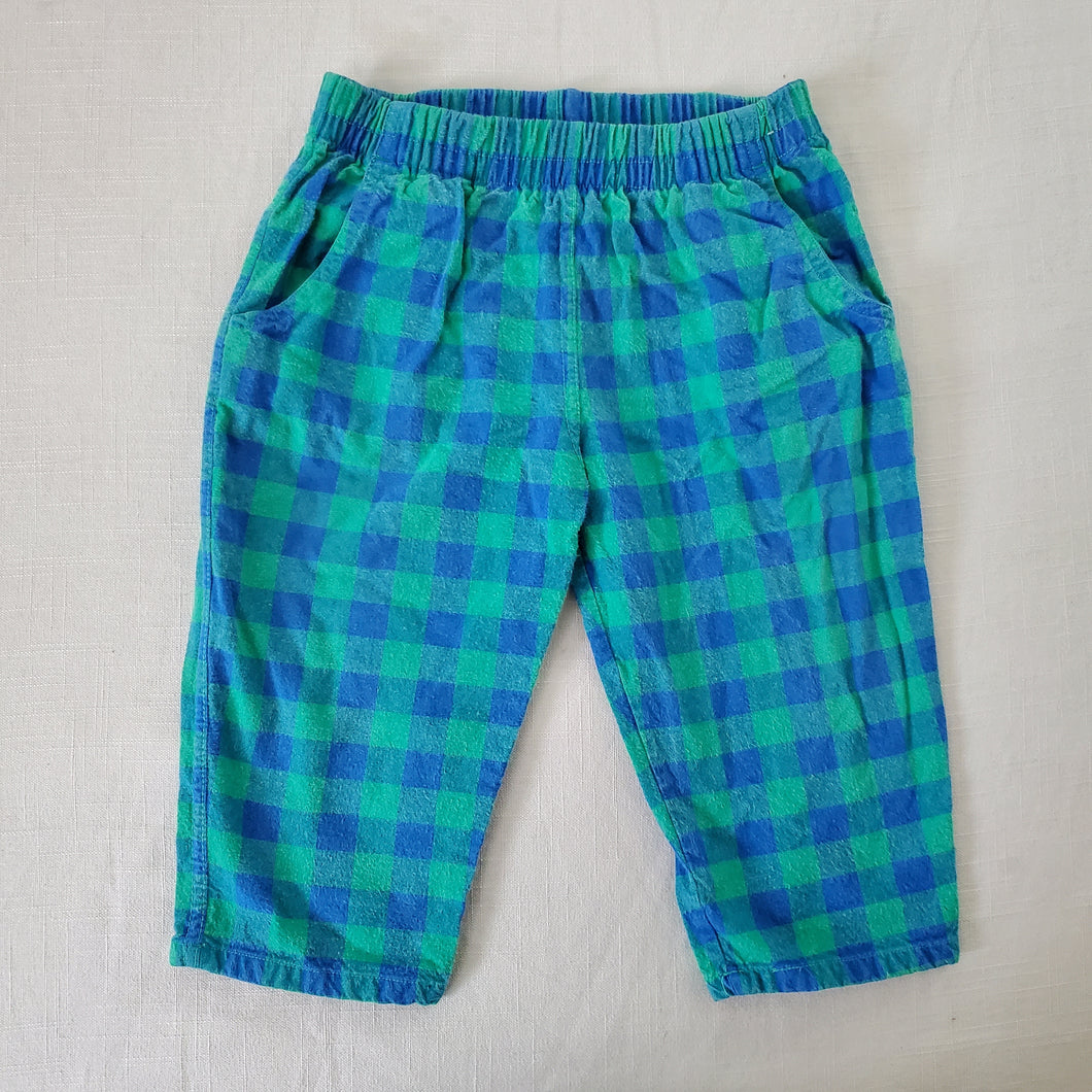 Vintage Blue/Green Gingham Pants 12 months *flaw