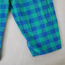 Load image into Gallery viewer, Vintage Blue/Green Gingham Pants 12 months *flaw
