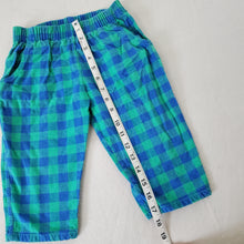 Load image into Gallery viewer, Vintage Blue/Green Gingham Pants 12 months *flaw
