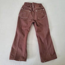 Load image into Gallery viewer, Vintage 70s Brown Flared Pants 4t/5t *flaw
