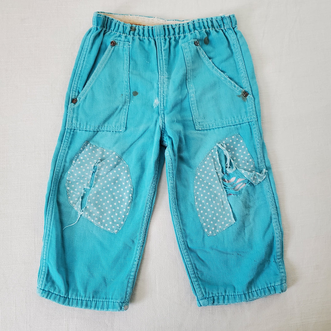 Vintage 70s Turquoise Pants 2t *flaw