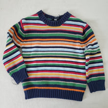 Load image into Gallery viewer, Y2k Multicolored Striped Knit Sweater 4t
