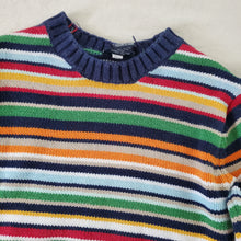 Load image into Gallery viewer, Y2k Multicolored Striped Knit Sweater 4t
