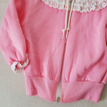 Load image into Gallery viewer, Vintage Pink Frilly Hooded Sweater 2t
