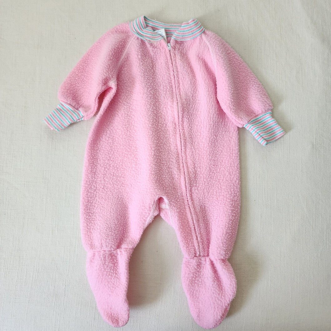 Vintage Pink Fleece PJs 3-6 months