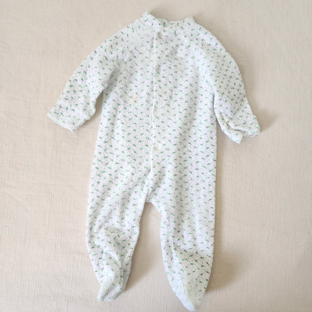 Vintage Rosebud Terrycloth PJs 3-6 months