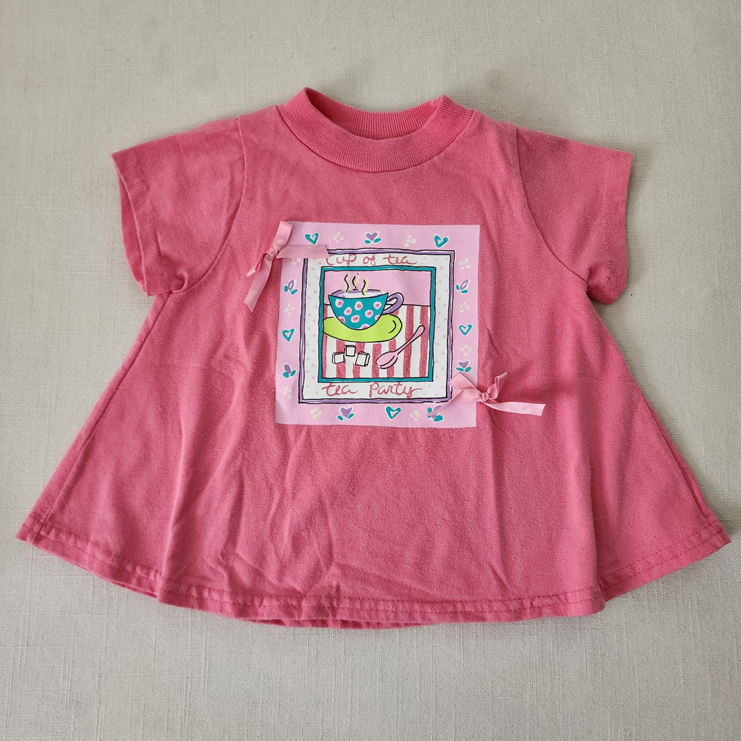 Vintage Tea Party Pink Shirt 3t