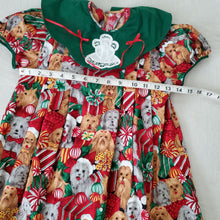 Load image into Gallery viewer, Vintage Christmas Puppies Dress kids 8
