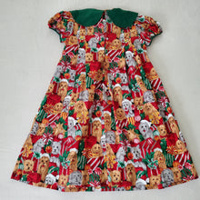 Load image into Gallery viewer, Vintage Christmas Puppies Dress kids 8
